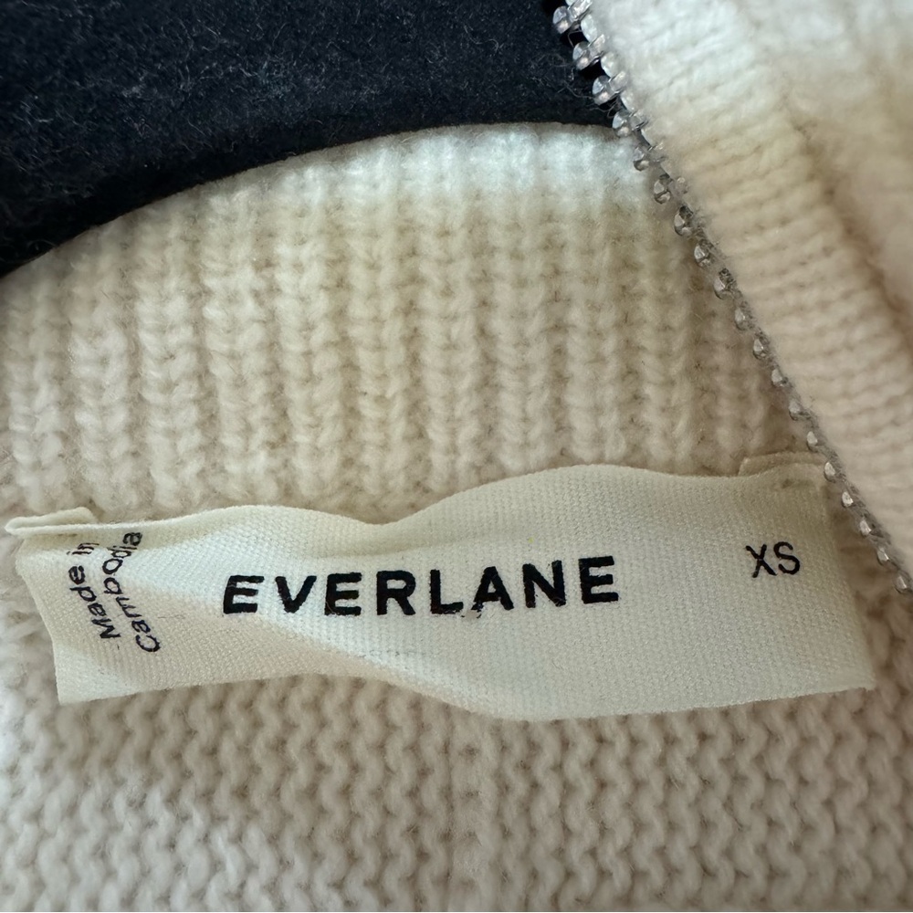 NWOT $168 Everlane THE CABLE HALF-ZIP Wool in Beige Size XS - Picture 10 of 12